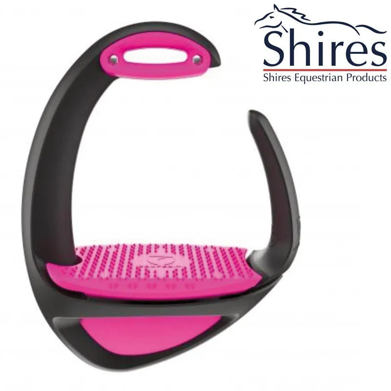 Shires Compositi Ellipse Stirrups - Comfort + - Black and Raspberry 